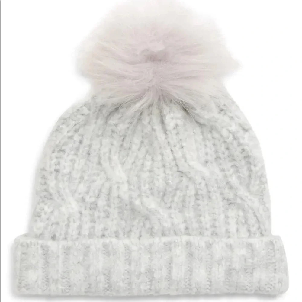 Tucker + Tate Cable Knit Faux Fur Beanie